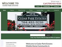 Tablet Screenshot of cedarparkestates.net